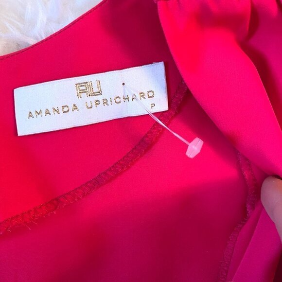 Amanda Uprichard x REVOLVE Hot Pink Long Sleeve Wrap Top Jumpsuit ROMPER XS - Picture 2 of 6